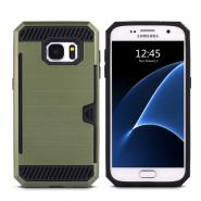 Brushed metal case for Galaxy S7 with card holder