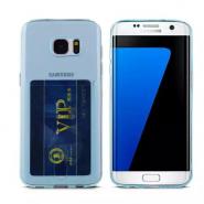Clear TPU crystal case for Galaxy S7 with card holder