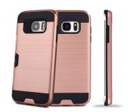 Brushed metal card holder case for Galaxy S7 edge