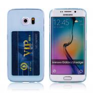 Clear crystal TPU case for Galaxy S6 edge with card slot