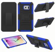 Stand holster hybrid silicone case for Galaxy S6 edge plus with belt clip