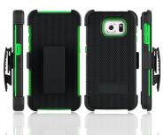Stand holster hybrid silicone case for Galaxy S6 with belt clip