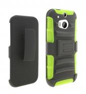 Stand holster hybrid silicone case for HTC One M8 with belt clip