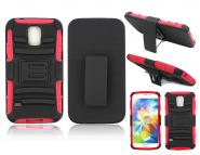 Stand holster hybrid silicone case for Galaxy S5 with belt clip