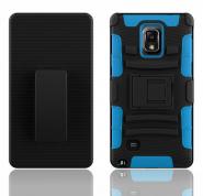 Stand holster hybrid silicone case for Galaxy Note 4 with belt clip