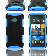 Stand holster silicone case for HTC One M7 with belt clip
