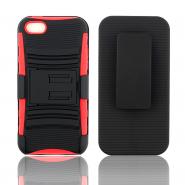 Stand holster hybrid silicone case for iPhone 5 with belt clip