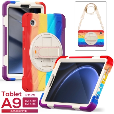 Rotate stand colorful case for Samsung tab A9 8.7inch X110 rugged cover
