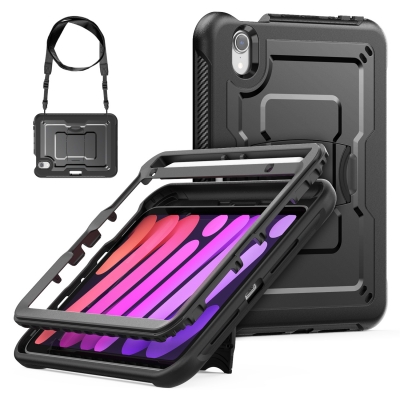 2026 super shiny defender case for iPad mini 7 A17 honeycomb stand cover with strap