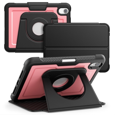 Rotate stand book leather cover for iPad mini 7 A17 honeycomb magnet case