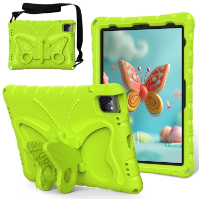 Hot selling 3D butterfly EVA kids safety case for iPad 11th A16 10th 10.9 foam bumper cover with strap