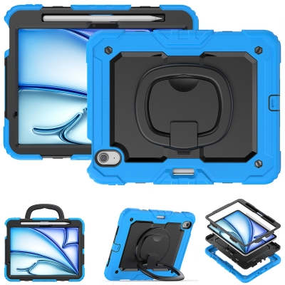 Rotatable ring bracket case for iPad Air 11 M4 folding handle grip cover
