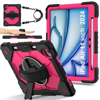 Mixed colors Non-slip shock protection case for iPad air 11 M3 M4 handle grip belt cover