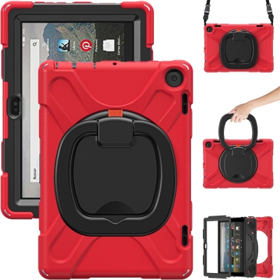 Hard plastic ring stand robust case for Amazon fire HD 8 2022/2024 wall mounted cover
