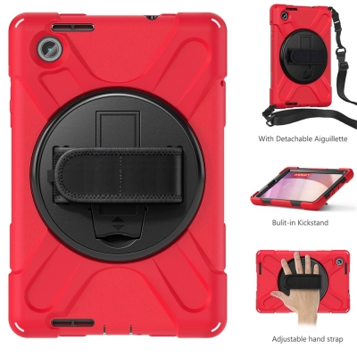 3 layers hybrid handle belt grip case for Lenovo tab M8 4th non-slip rubber cover