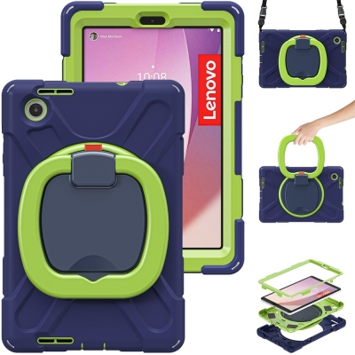 Hard ring handle wall mounted case for Lenovo tab M8 4th TB-301XU rugged cover with carry strap