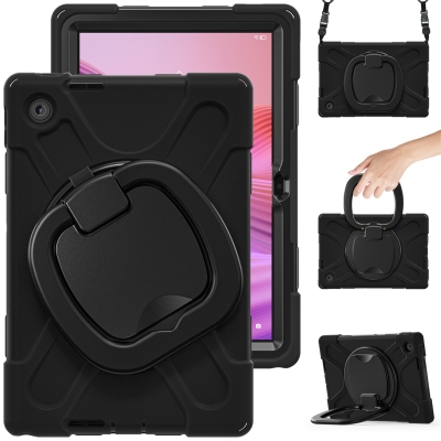 Heavy duty robust silicone case for Lenovo tab 10.1 2025 TB-311FU round stand defender cover