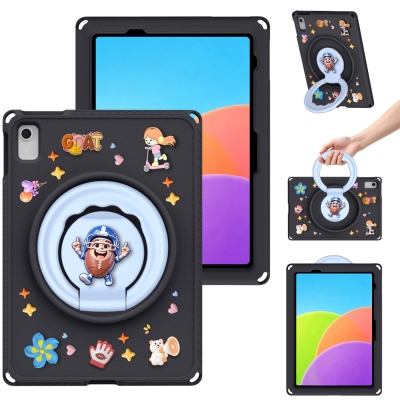 Customized stickers Rugby EVA kids case for iPad Air 11 8th anti-slip ring handle soft bumper cover